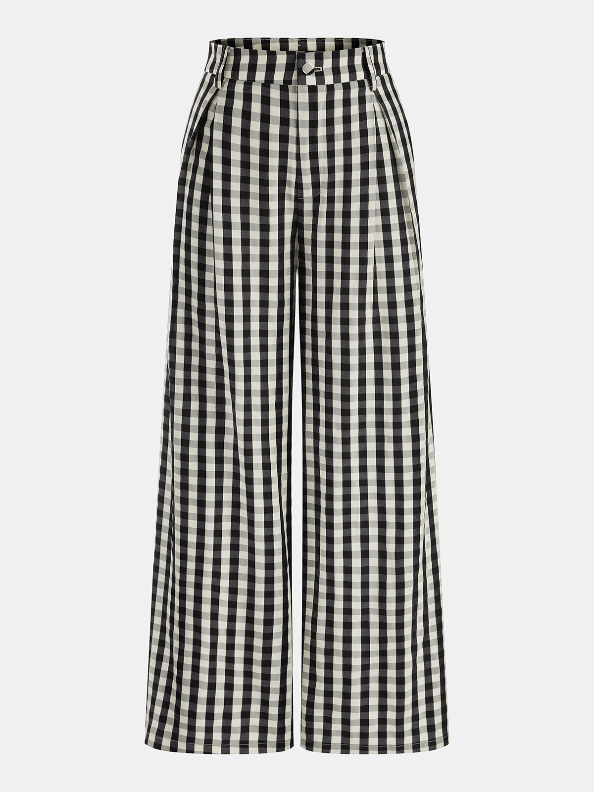 Gingham Halter Tie-Waist Top & Pants Set