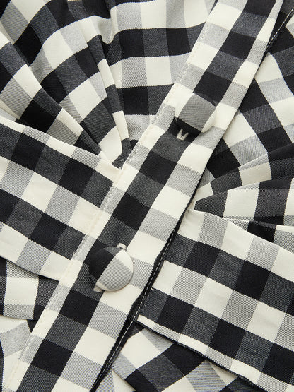 Gingham Halter Tie-Waist Top & Pants Set
