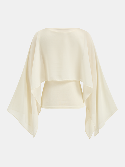 Chiffon Cape Overlay & Tank Top Two-Piece Set