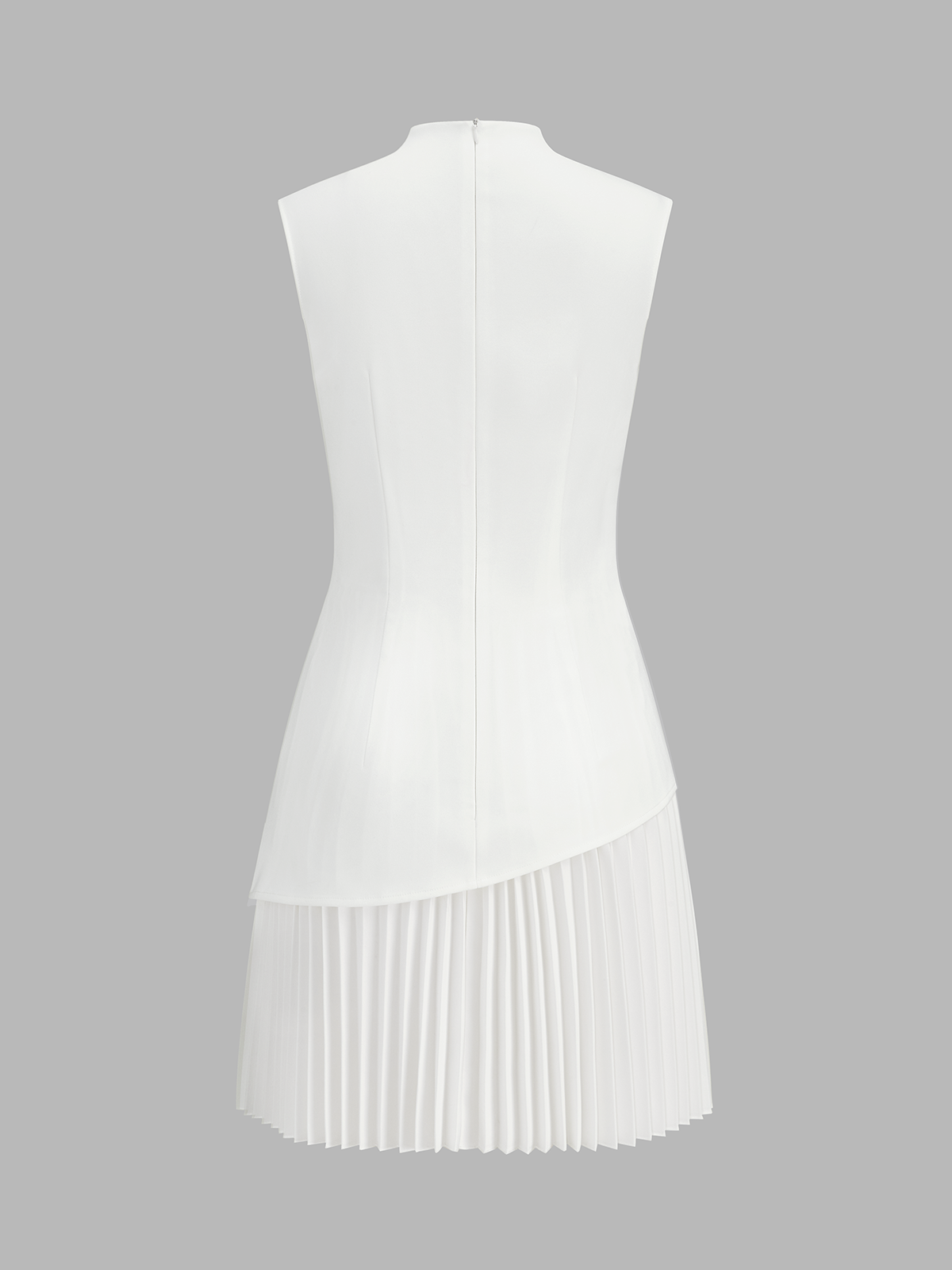 Sleeveless Asymmetrical Pleated Mini Dress