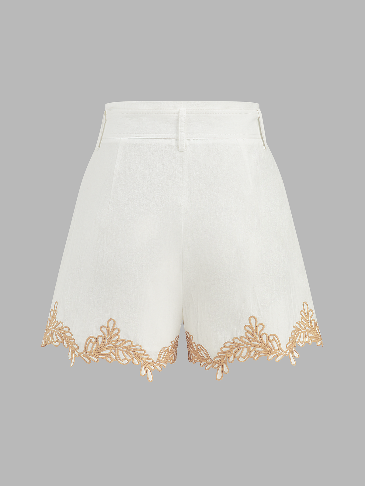 Cotton Embroidered Shirt & Belted Shorts Set