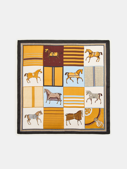 Equestrian Print Square Scarf