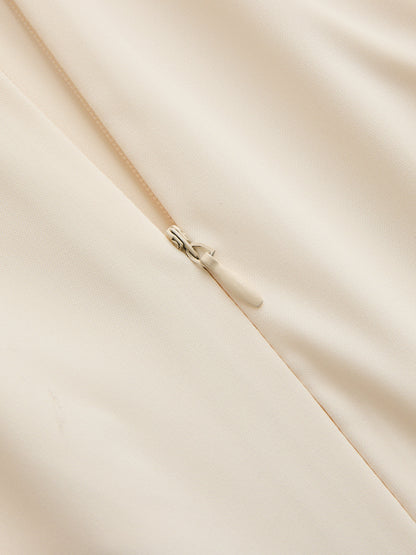 Draped Asymmetrical Satin Blouse