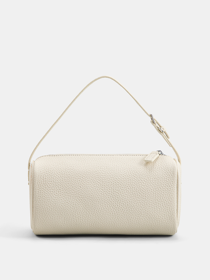 Genuine Leather Cylindrical Shoulder Bag