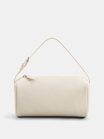 Genuine Leather Cylindrical Shoulder Bag
