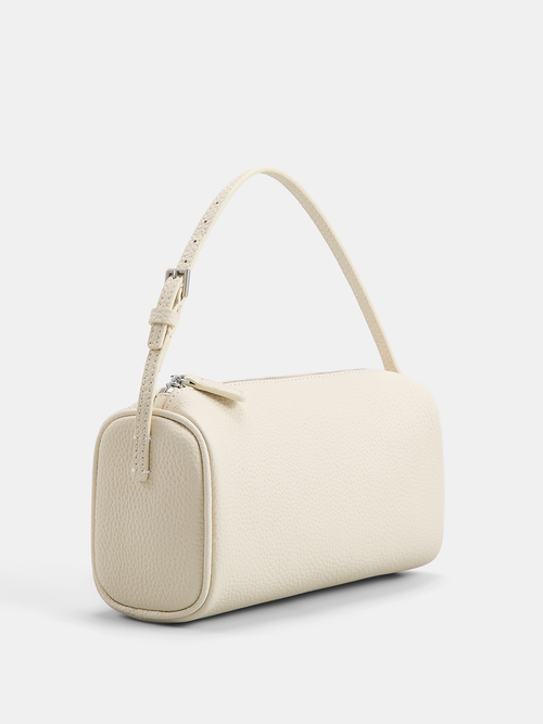 Genuine Leather Cylindrical Shoulder Bag
