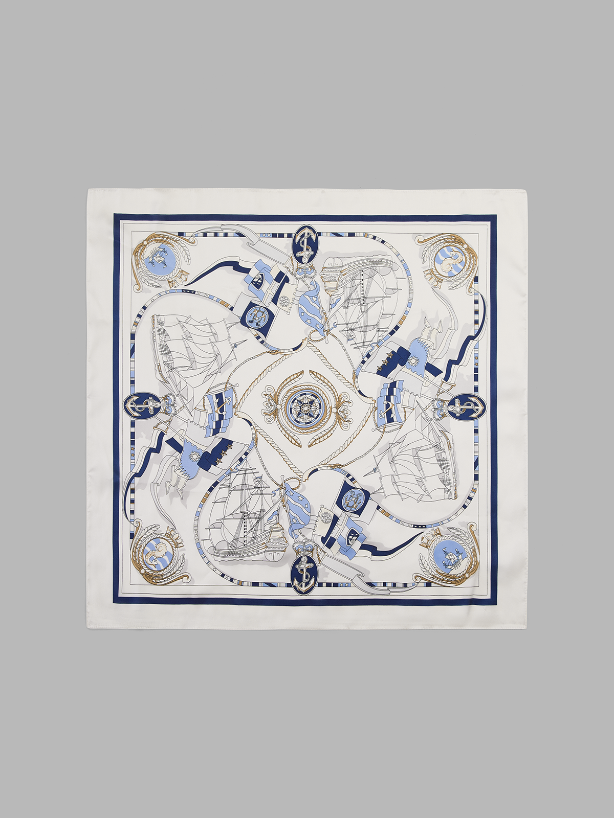 Nautical Sailboat Anchor Print Square Scarf