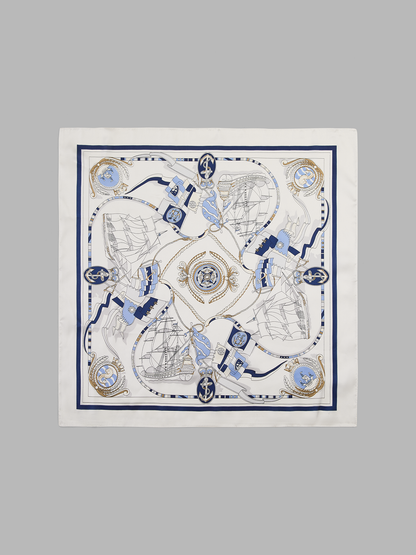 Nautical Sailboat Anchor Print Square Scarf