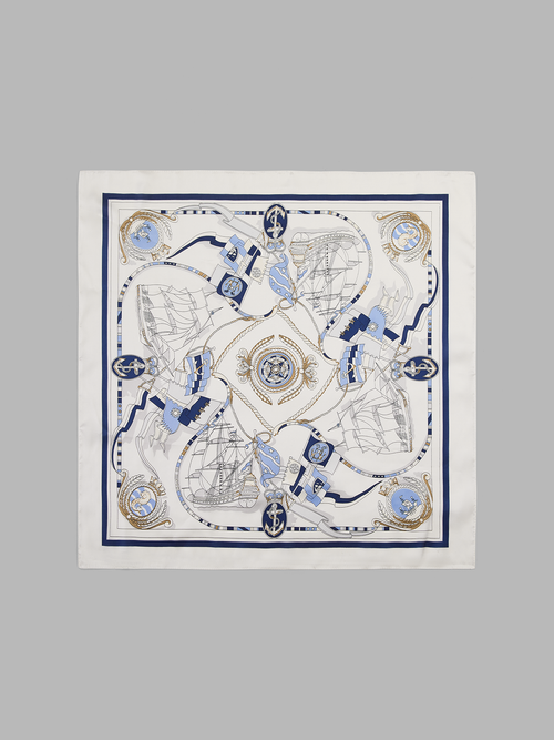 Nautical Sailboat Anchor Print Square Scarf