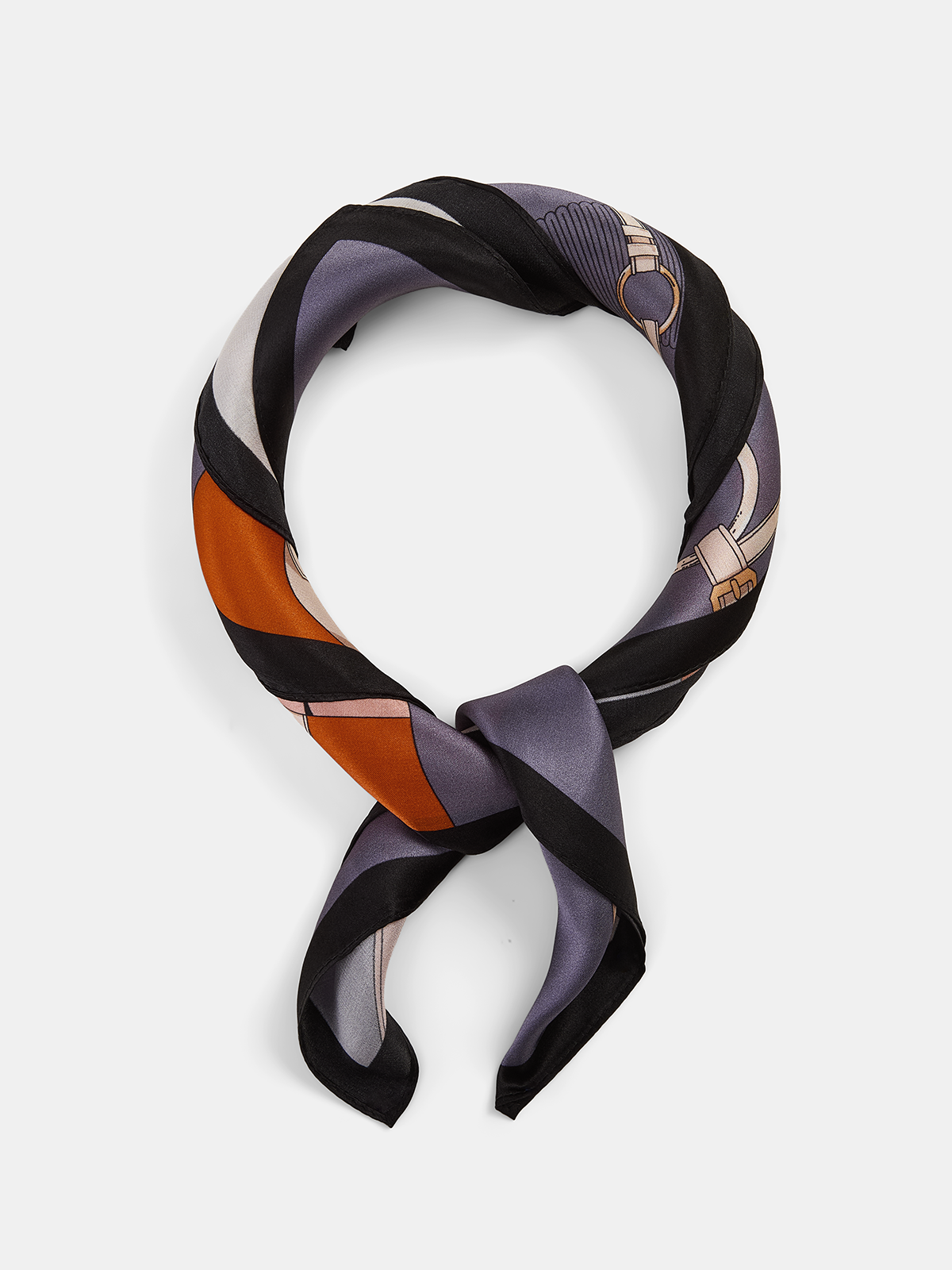 Luxury Harness Print 100% Silk Square Scarf