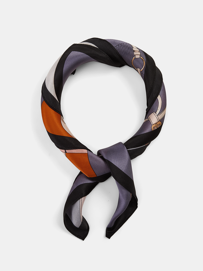 Luxury Harness Print 100% Silk Square Scarf