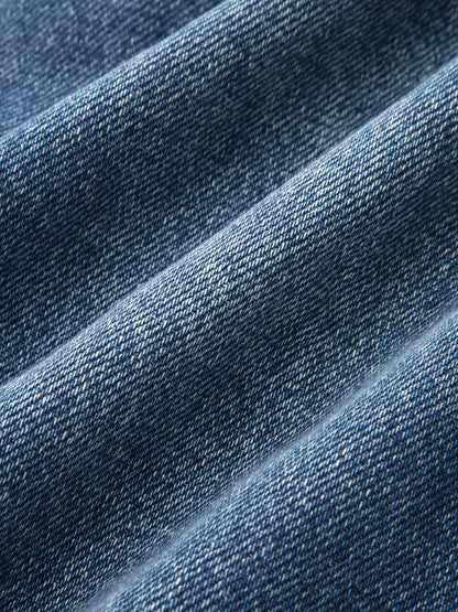 Side Slit Mid-Waist Wide-Leg Jeans