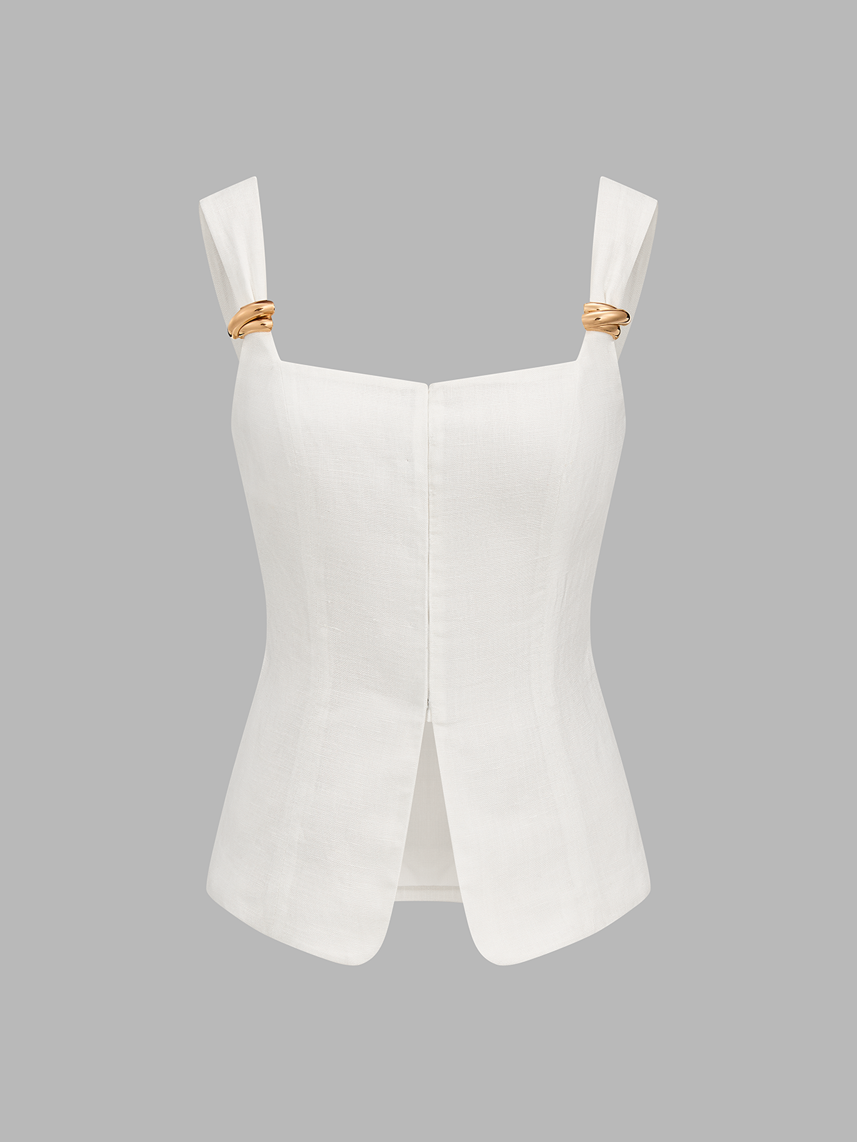 Linen Blend Metal Detail Cami Top