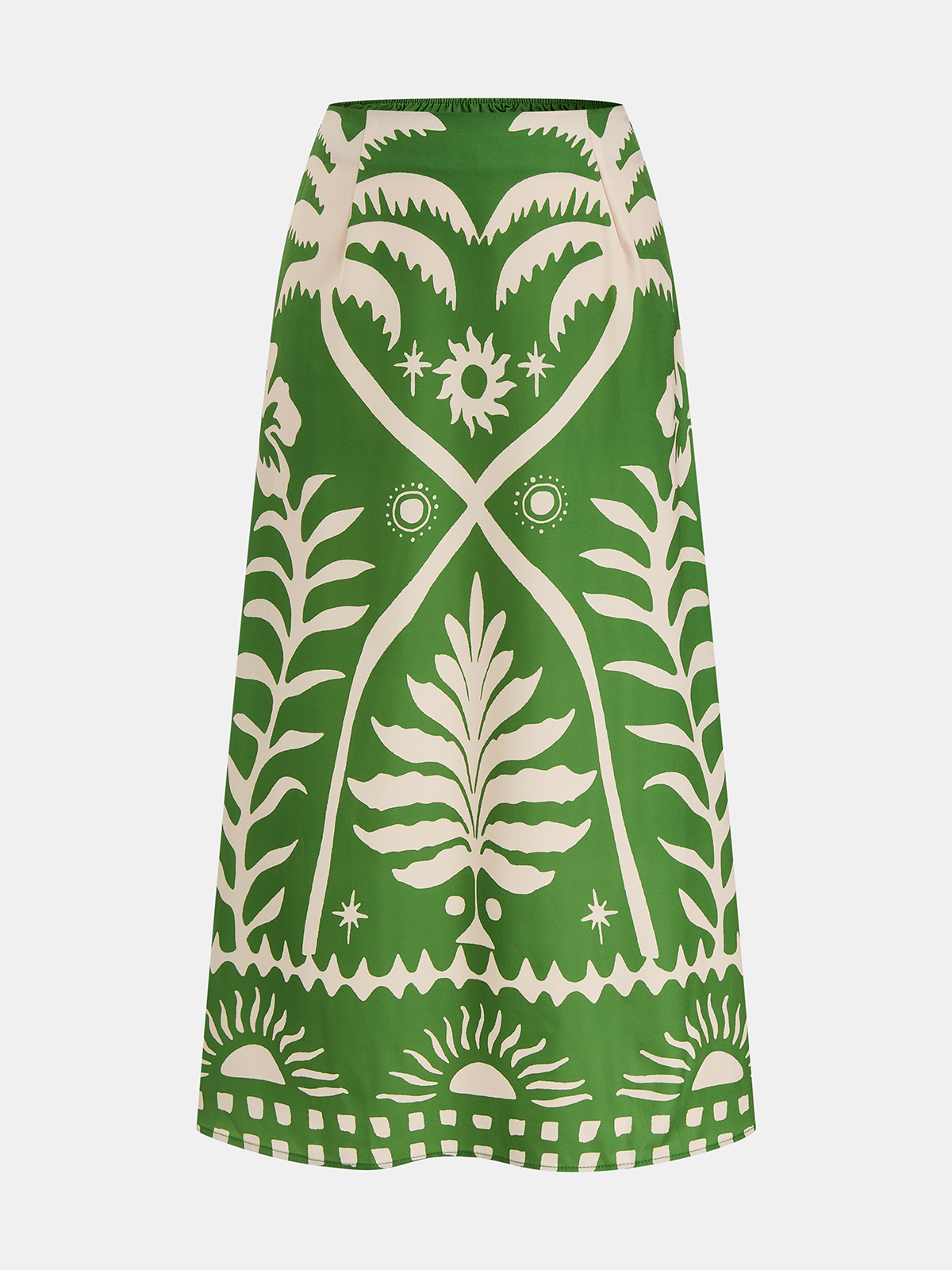 Tropical Print Tie-Back Cami Top & Midi Skirt Set