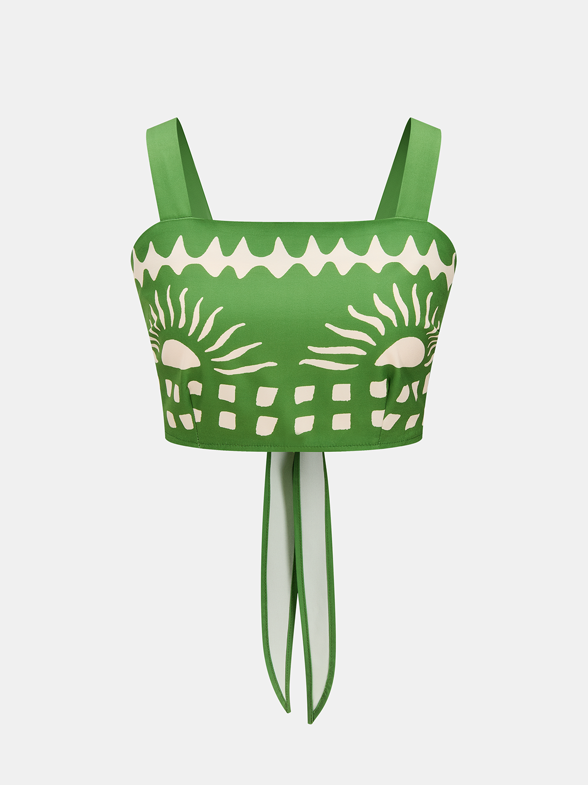 Tropical Print Tie-Back Cami Top & Midi Skirt Set