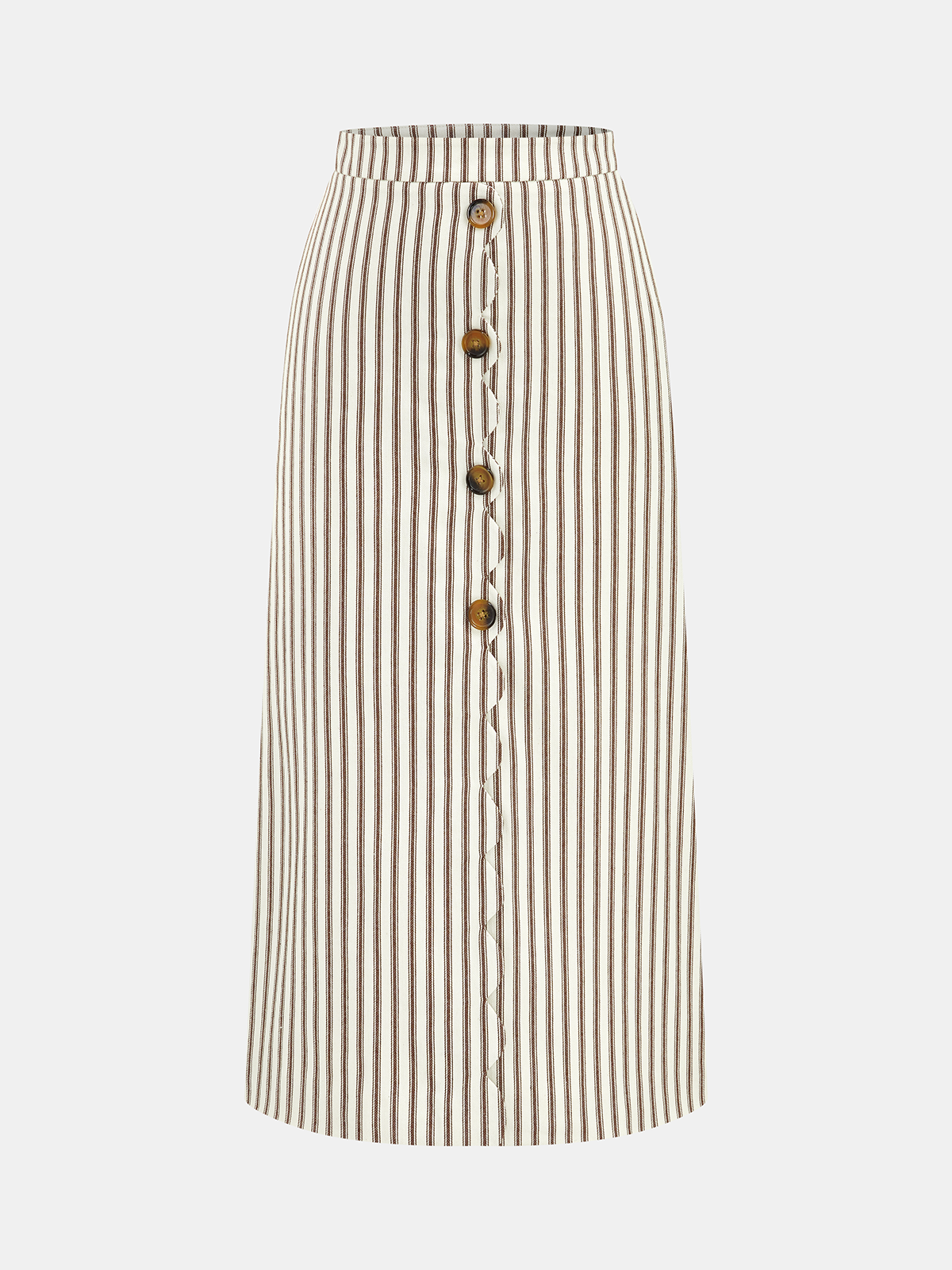Cotton Striped Sleeveless Top & Midi Skirt Set