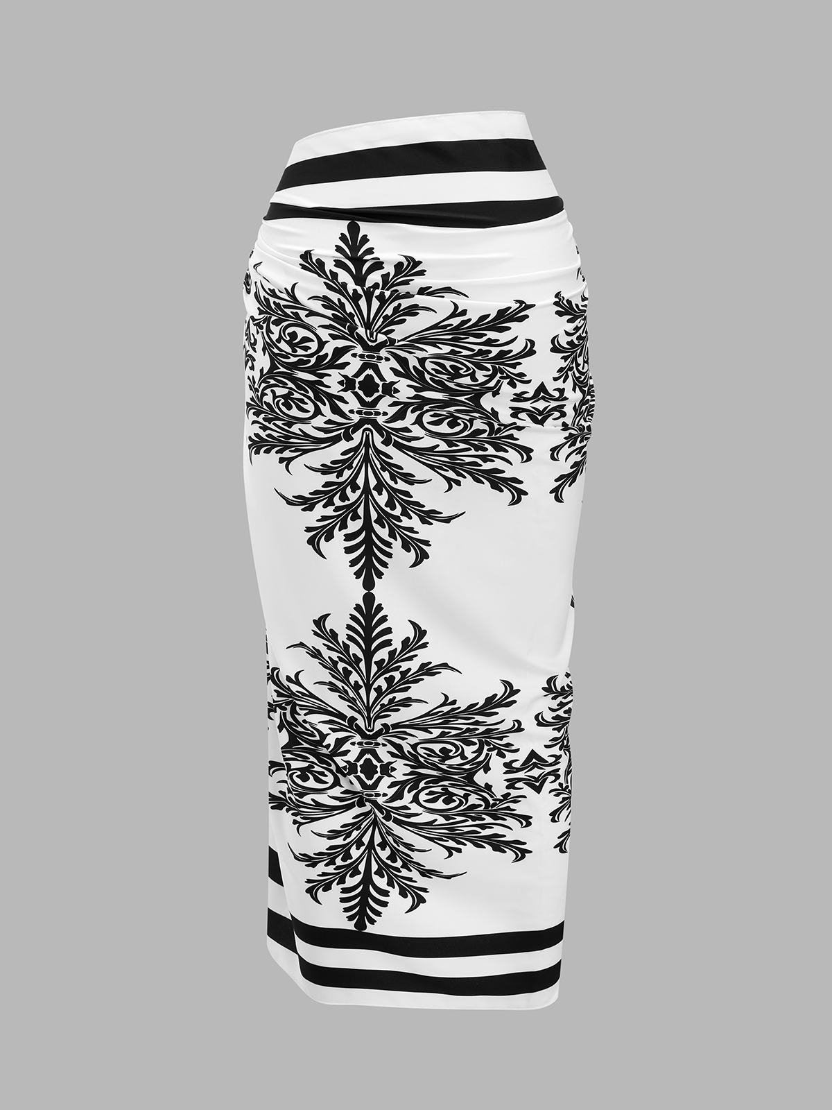 Baroque Print One-Piece Swimsuit & Sarong Set