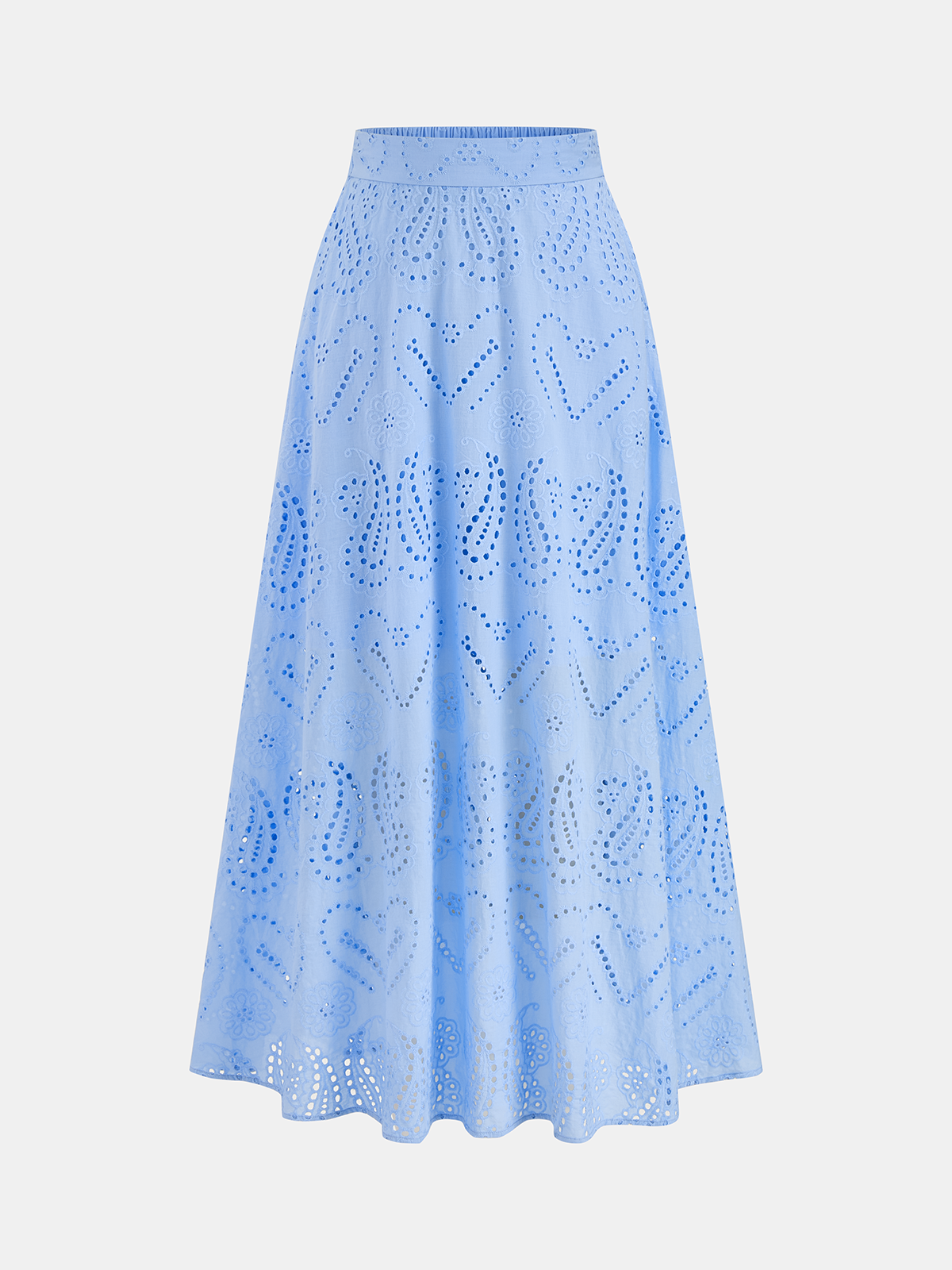 Eyelet Embroidery Top & Maxi Skirt Set