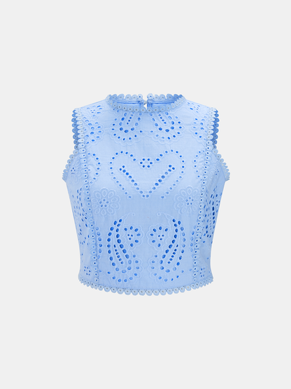 Eyelet Embroidery Top & Maxi Skirt Set
