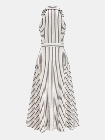Striped Cotton Buttoned Maxi Dress