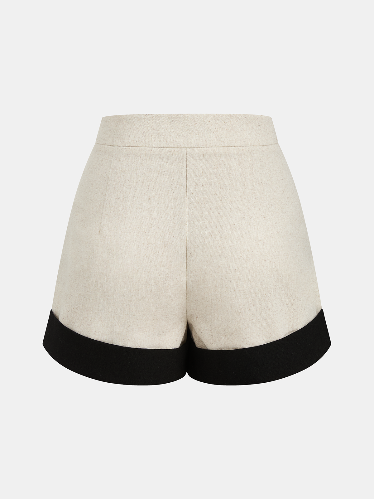 Contrast Trim Cotton Linen Top & Shorts Set