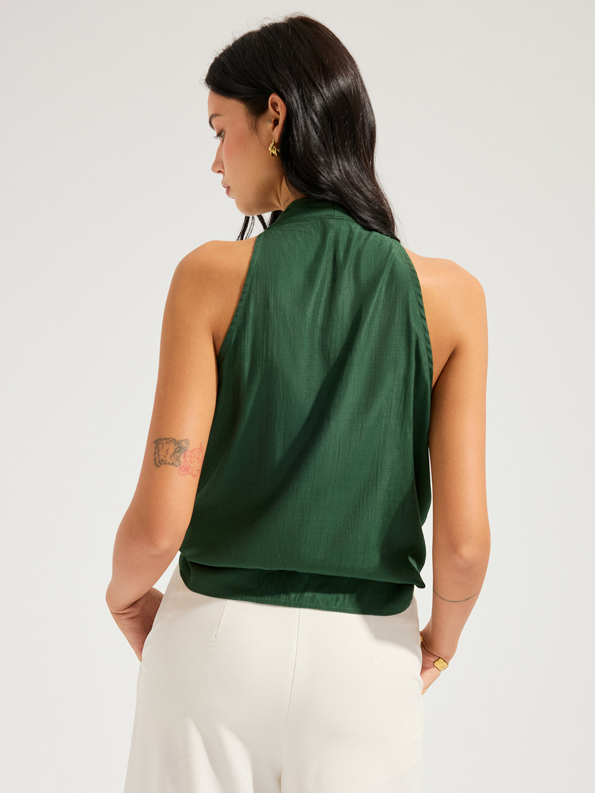 V-Neck Tie-Front Sleeveless Top