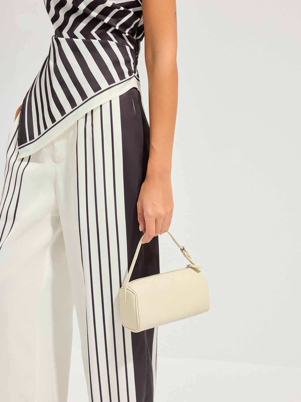 Genuine Leather Cylindrical Shoulder Bag