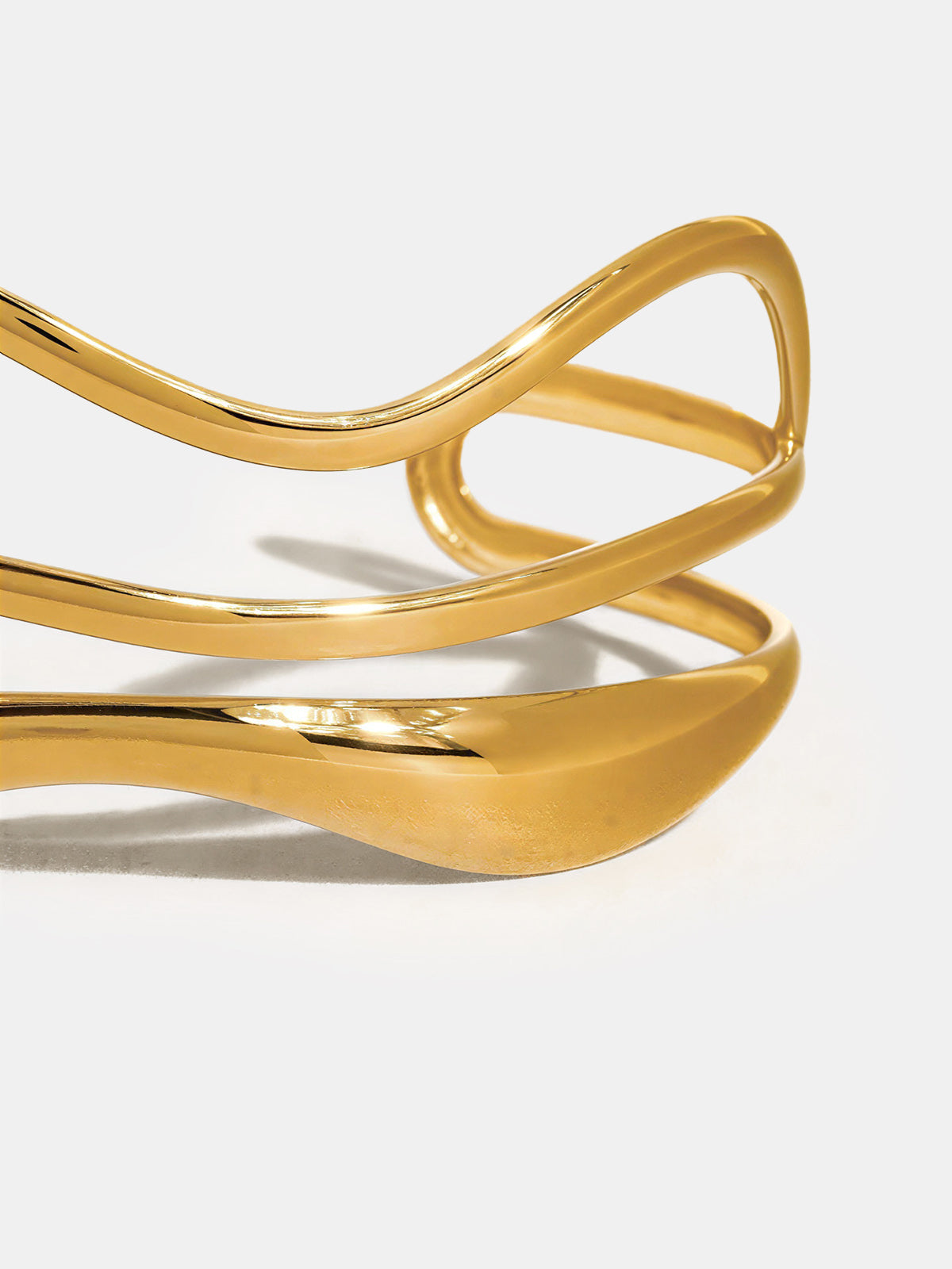 Irregular Wavy Open Cuff Bangle
