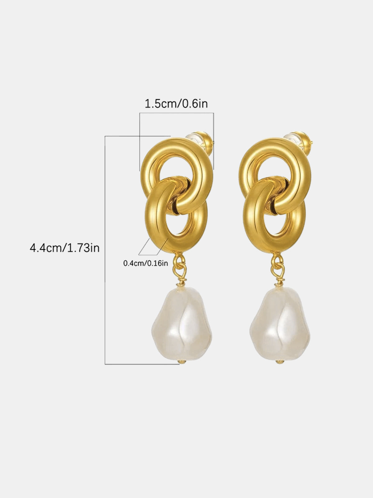 Interlinked Baroque Pearl Drop Earrings