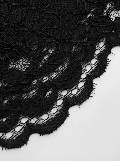 Floral Lace High-Waisted Shorts