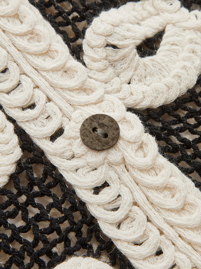 Floral Crochet V-Neck Vest