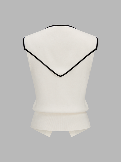 Removable Sailor Collar Knit Vest