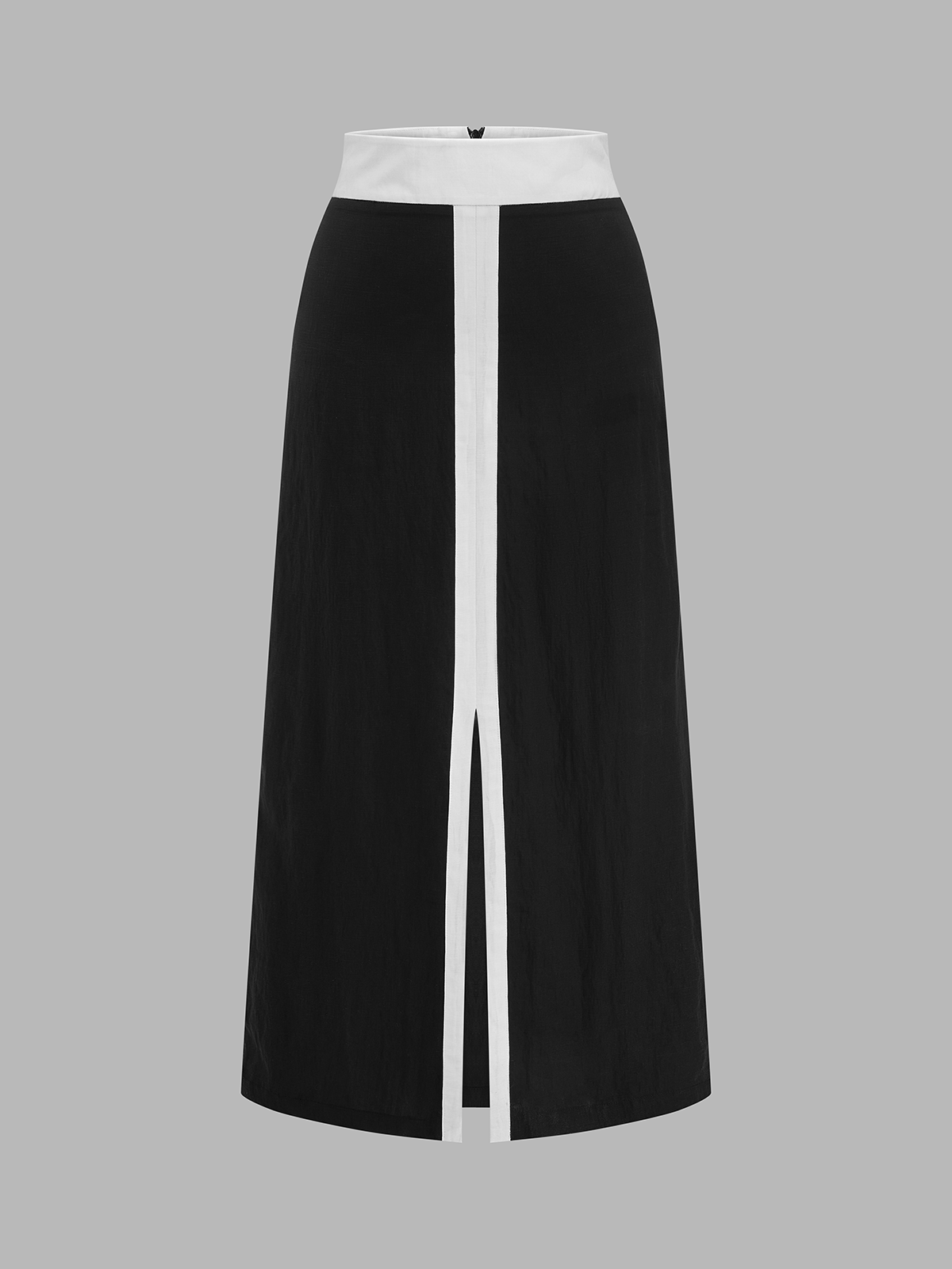 Contrast Trim Crop Top & Slit Midi Skirt Set