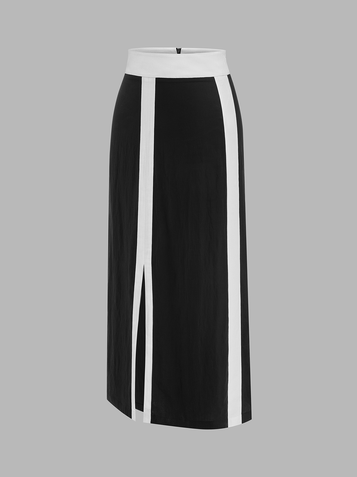 Contrast Trim Crop Top & Slit Midi Skirt Set