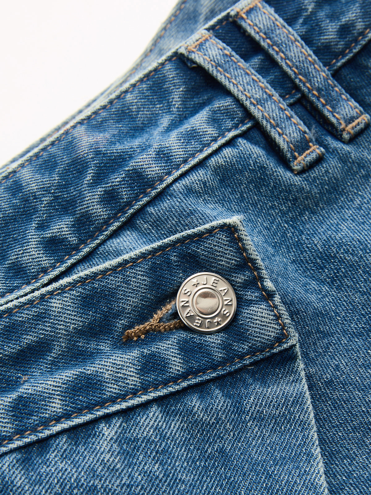 Layered Waistband Asymmetric Denim Skort