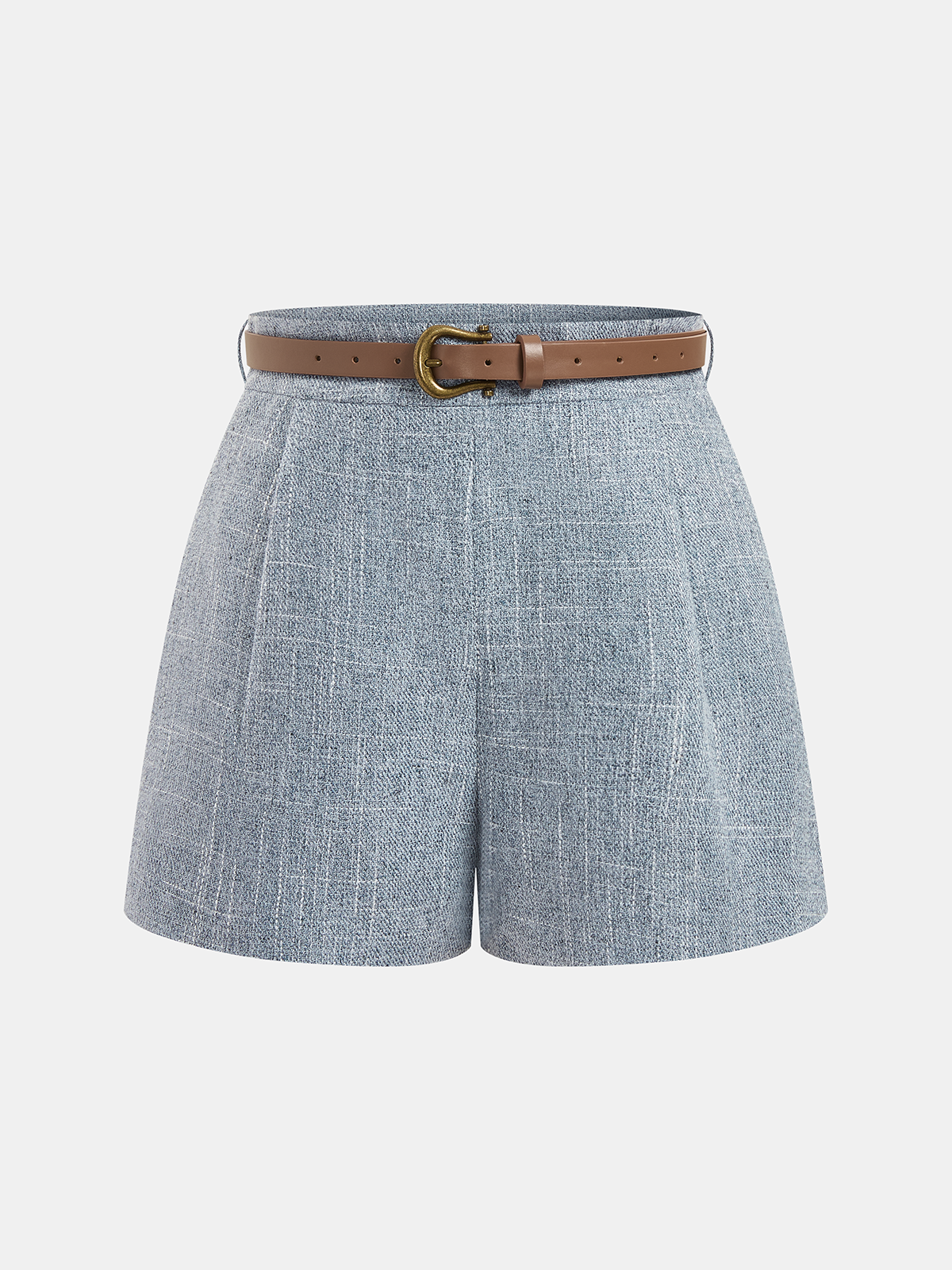 Belted Mid-Waist Casual Shorts