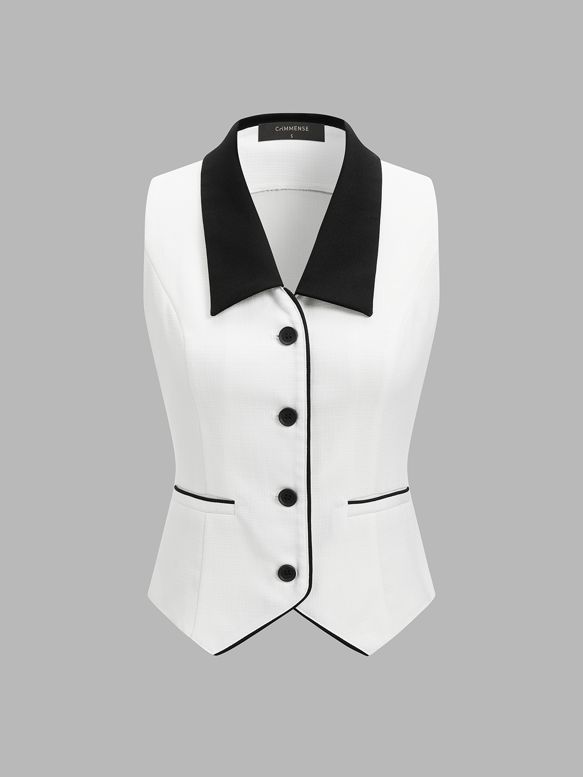Cotton Linen Contrast Collar Vest & Shorts Set