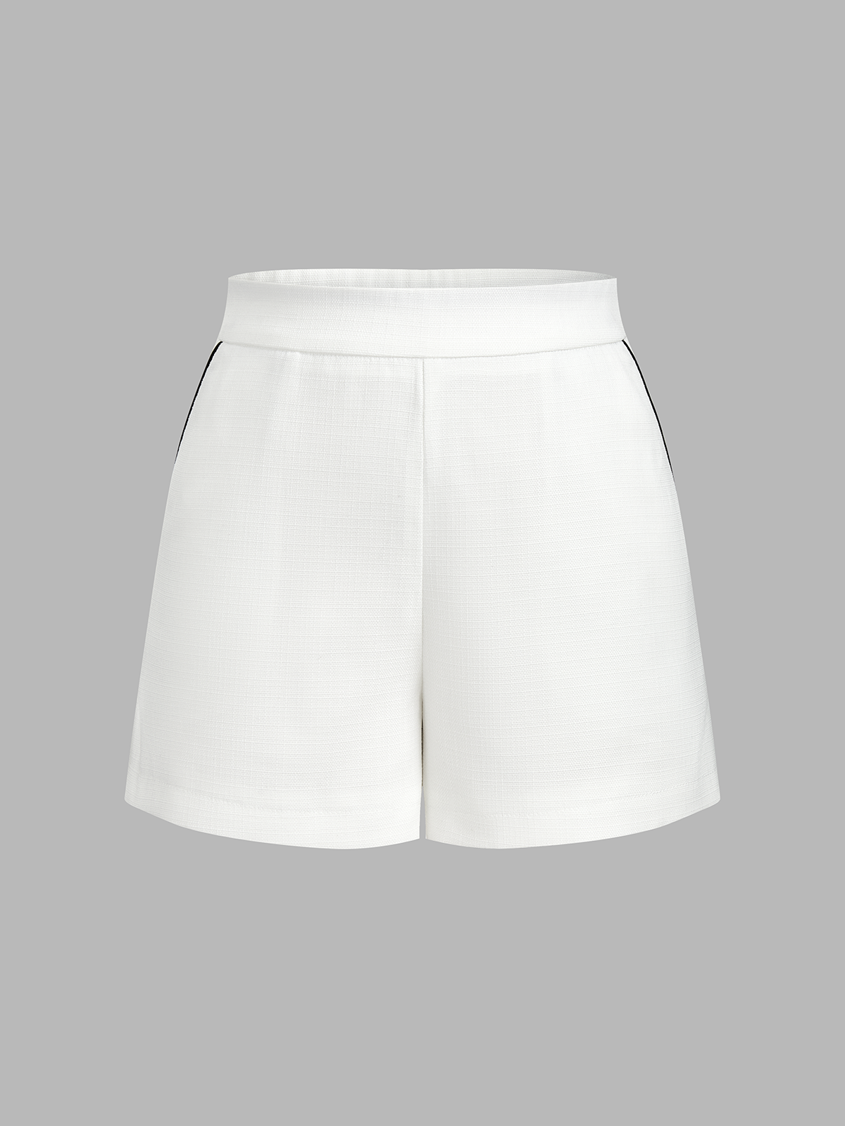 Cotton Linen Contrast Collar Vest & Shorts Set