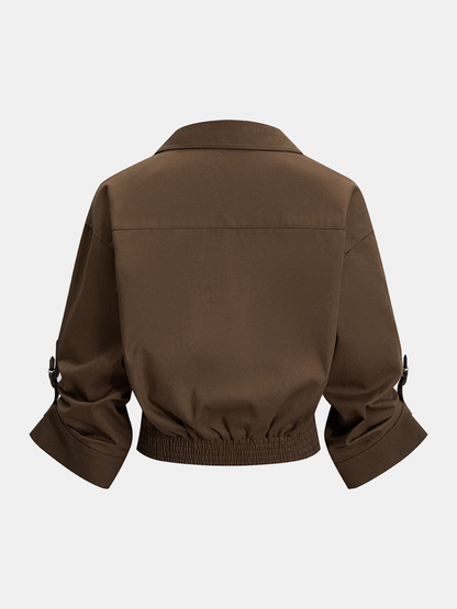Cropped Collar Buttoned Shirts