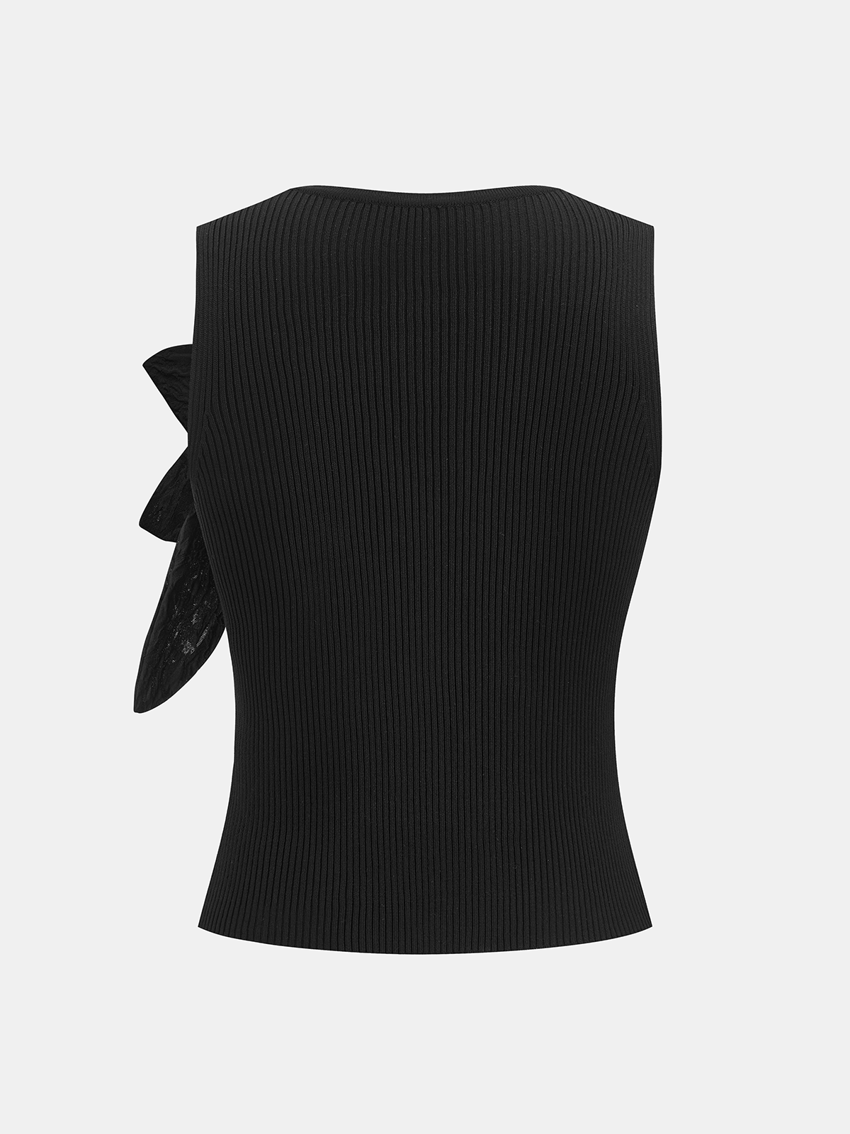 3D Flower Ribbed Knit Tank Top