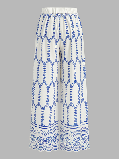 Printed Cami Top & Wide Leg Pants Set
