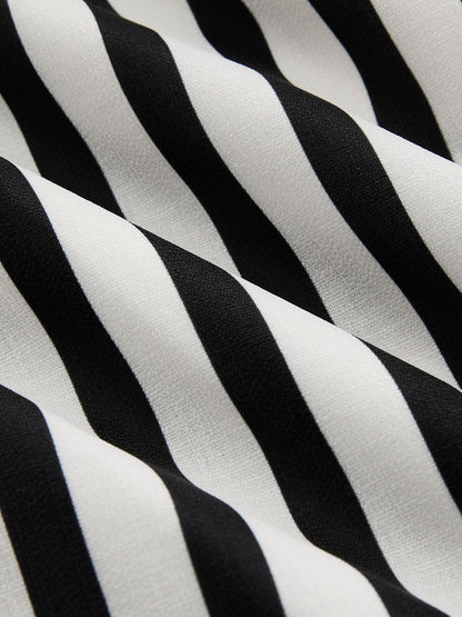 Stripe Backless Pockets Dress