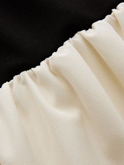 Contrast Color Tube Long Dress