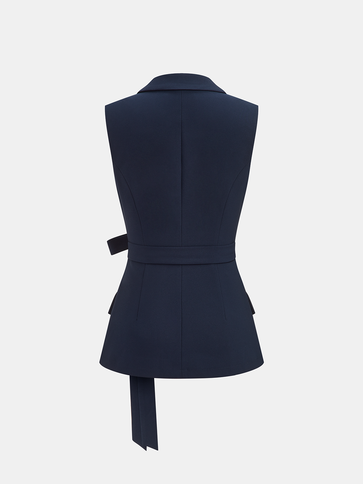 Belted Sleeveless Blazer & Shorts Set