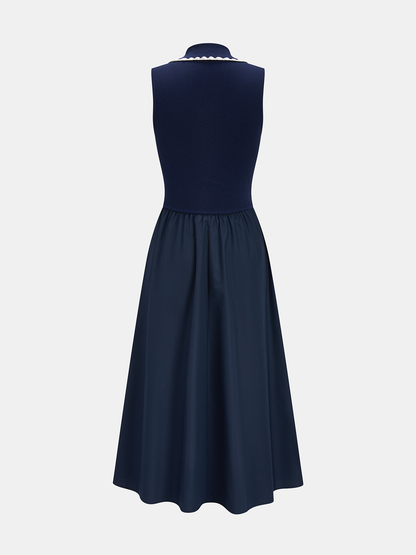 Sleeveless Collared Pocketed Maxi Dress