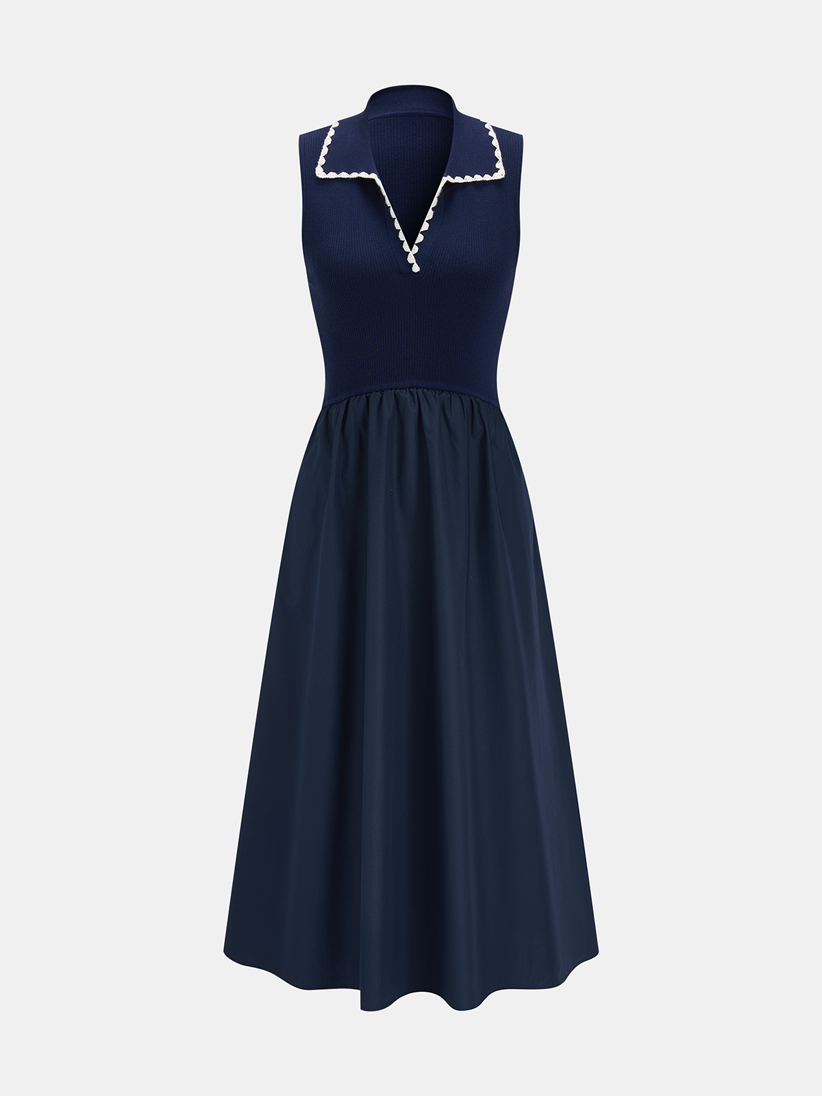 Sleeveless Collared Pocketed Maxi Dress