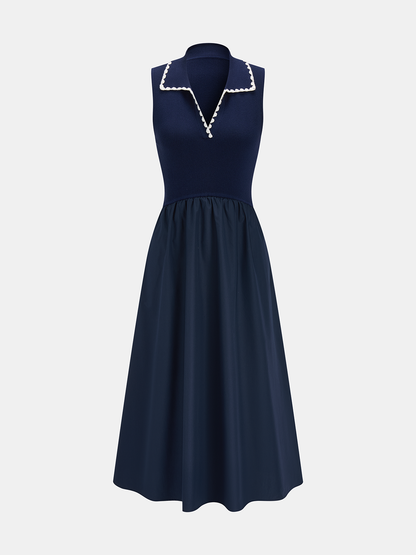 Sleeveless Collared Pocketed Maxi Dress