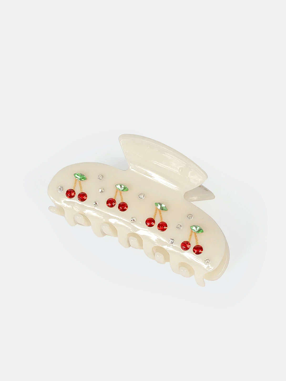 Large Cherry Rhinestone Hair Claw