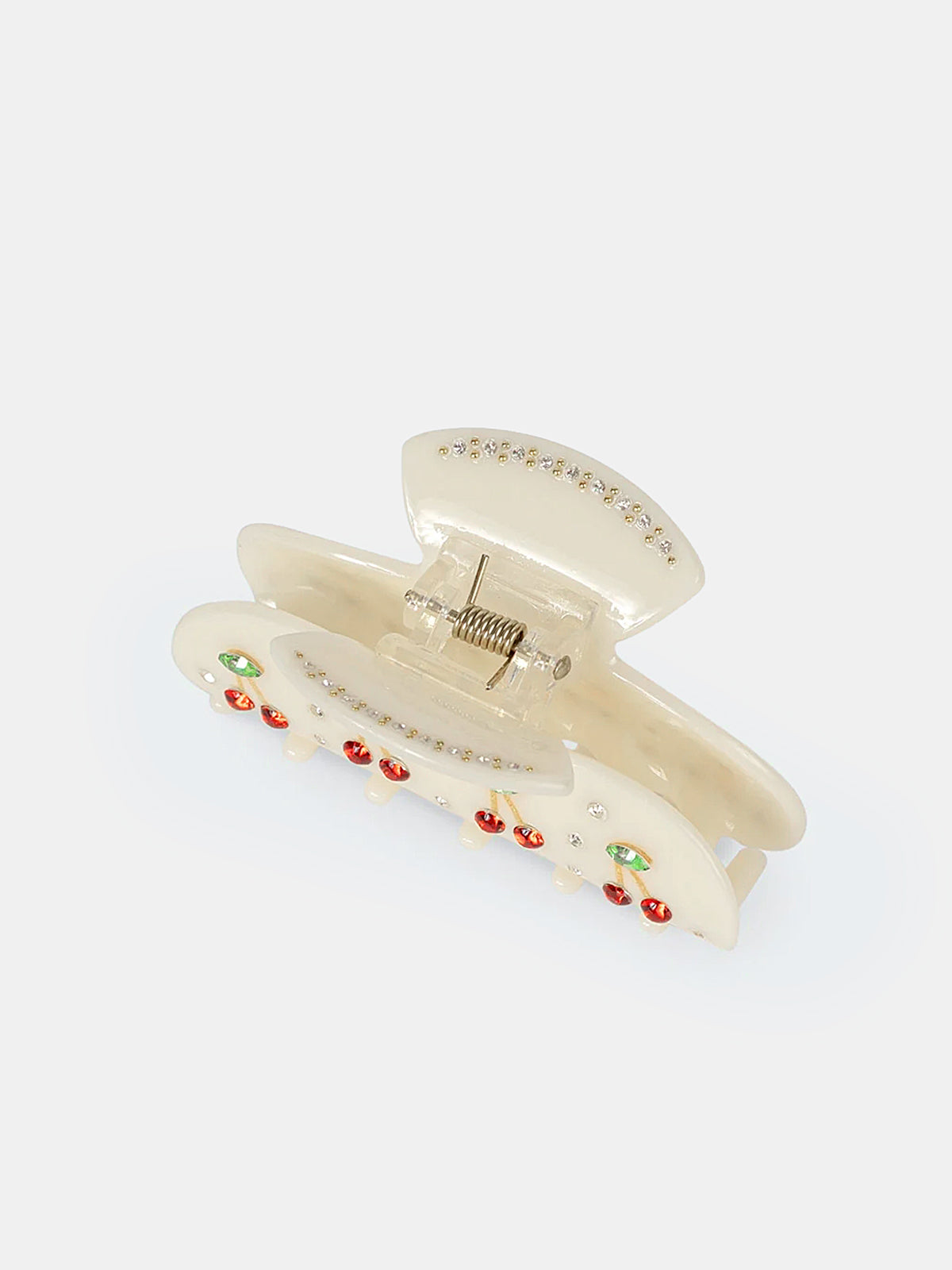 Large Cherry Rhinestone Hair Claw