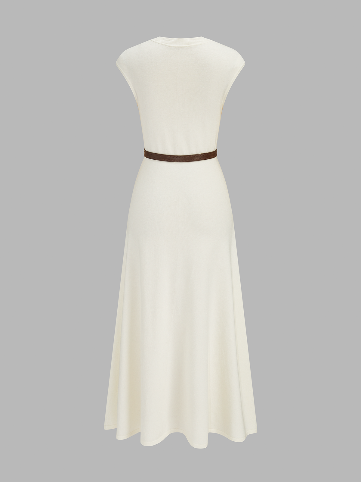 Sleeveless Knit Belted Maxi Dress